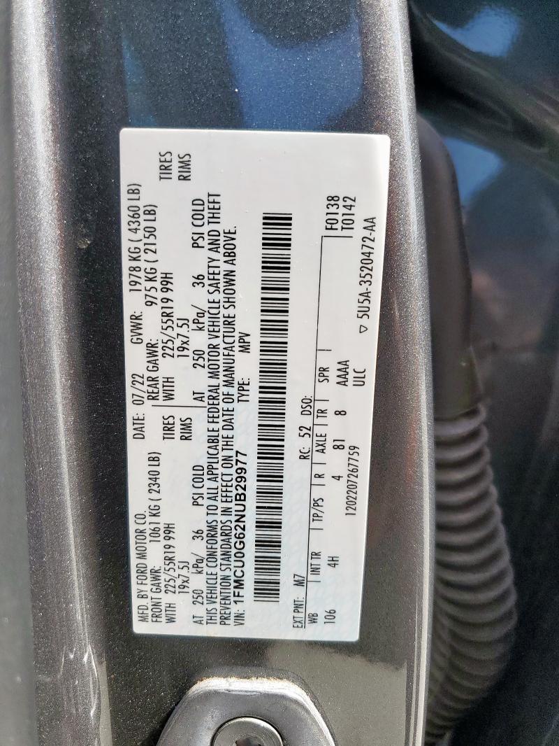 2022 FORD ESCAPE SE - 1FMCU0G62NUB29977