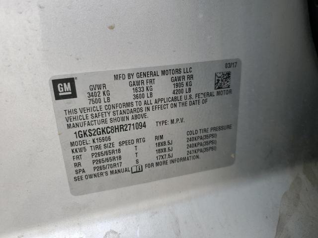 2017 GMC YUKON XL K 1GKS2GKC8HR271094