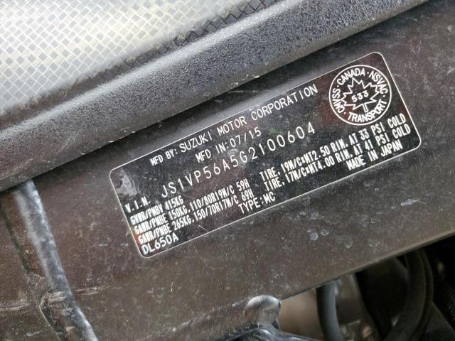2016 SUZUKI DL650 A JS1VP56A5G2100604