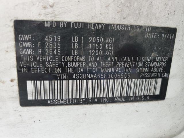2015 SUBARU LEGACY 2.5 4S3BNAA65F3008556