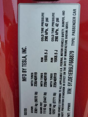 2020 TESLA MODEL 3 - 5YJ3E1EB5LF668879