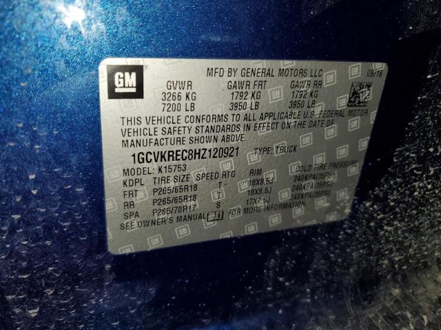 2017 CHEVROLET SILVERADO 1GCVKREC8HZ120921