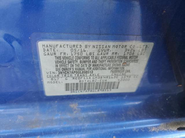 2016 NISSAN VERSA S - 3N1CN7AP8GL898513