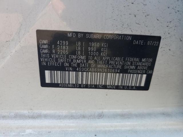 2022 SUBARU IMPREZA - 4S3GKAB69N3610694
