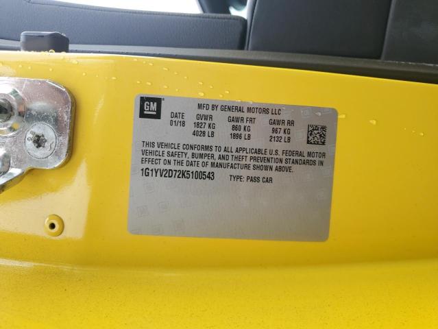 2019 CHEVROLET CORVETTE G 1G1YV2D72K5100543