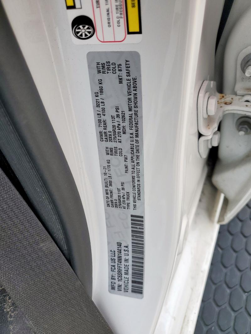 2022 RAM 1500 BIG H - 1C6SRFFT4NN144140