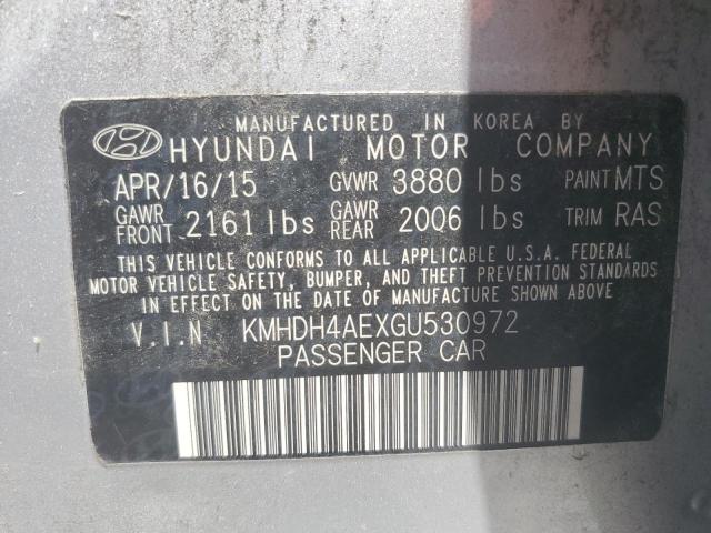 2016 HYUNDAI ELANTRA SE KMHDH4AEXGU530972