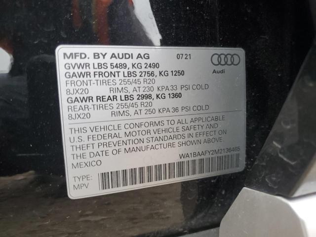 2021 AUDI Q5 PREMIUM - WA1BAAFY2M2136465