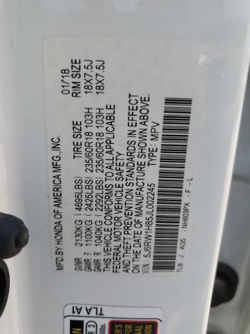 2018 HONDA CR-V EXL 5J6RW1H85JL002245