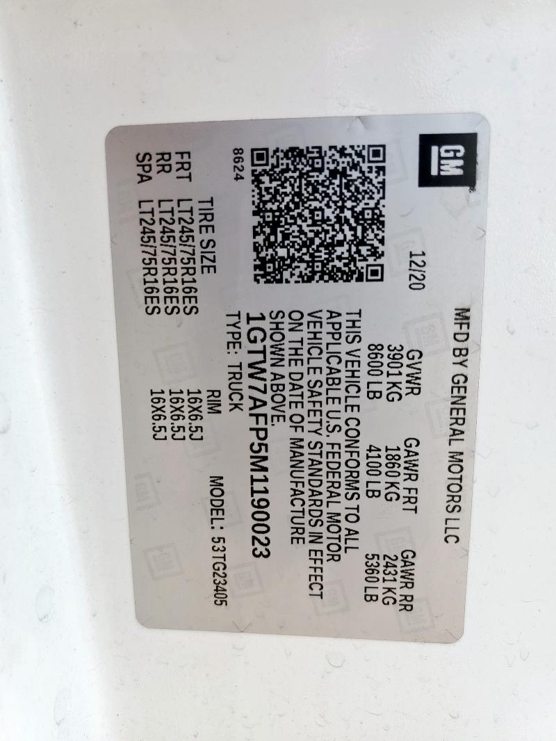 2021 GMC SAVANA G25 - 1GTW7AFP5M1190023