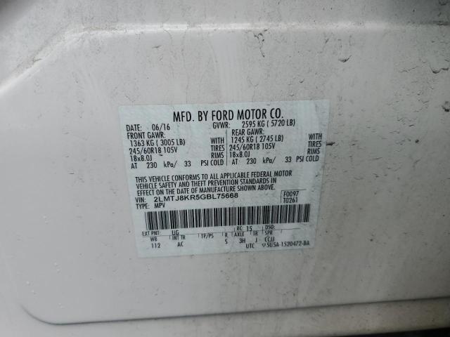 2016 LINCOLN MKX SELECT 2LMTJ8KR5GBL75668
