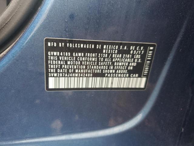 2017 VOLKSWAGEN JETTA S - 3VW2B7AJ4HM342480