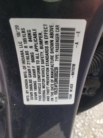 2021 HONDA INSIGHT EX 19XZE4F53ME005239