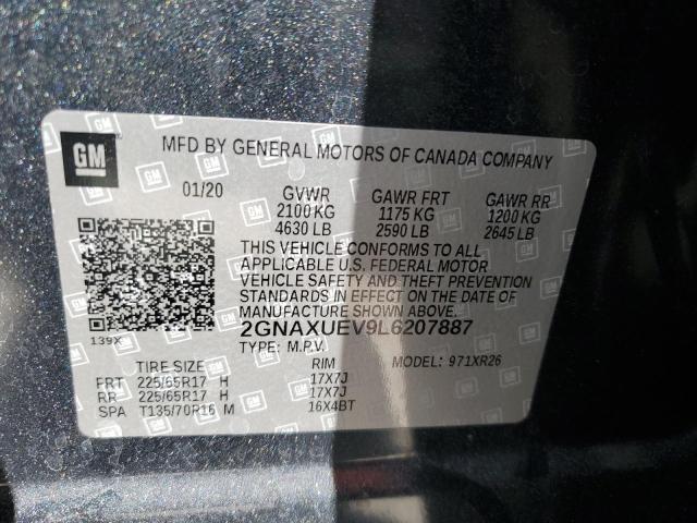 2020 CHEVROLET EQUINOX LT - 2GNAXUEV9L6207887