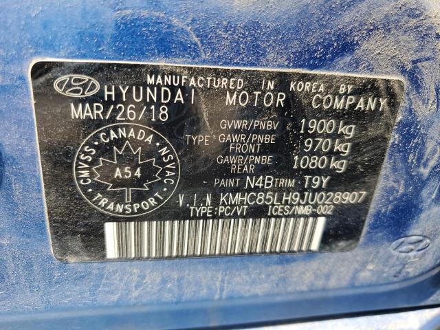2018 HYUNDAI IONIQ LIMI KMHC85LH9JU028907