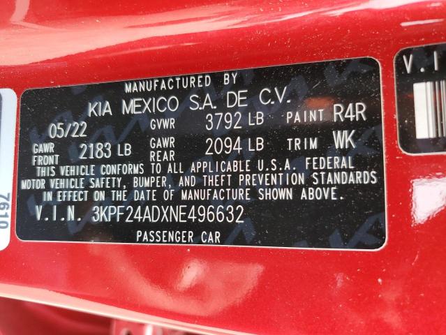 2022 KIA FORTE FE - 3KPF24ADXNE496632