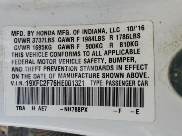 2017 HONDA CIVIC EX 19XFC2F76HE001321