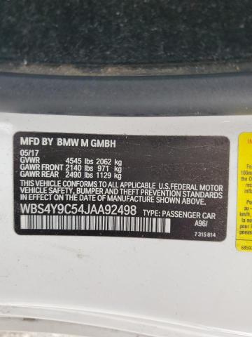 2018 BMW M4 - WBS4Y9C54JAA92498