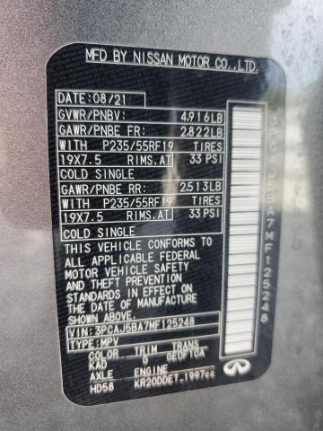 2021 INFINITI QX50 LUXE 3PCAJ5BA7MF125248