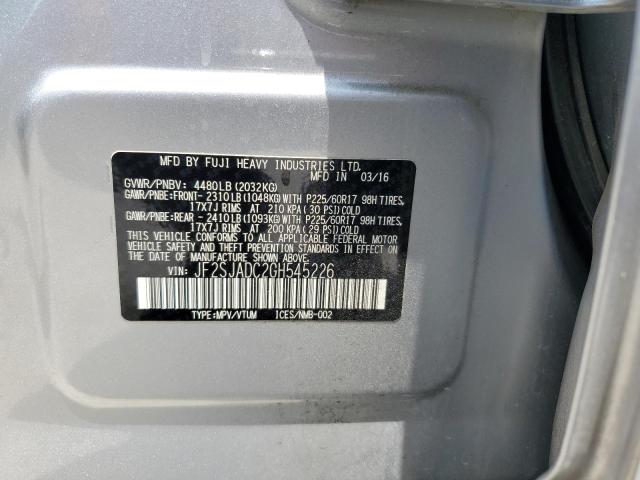 2016 SUBARU FORESTER 2 - JF2SJADC2GH545226