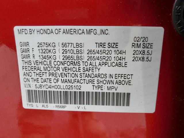 2020 ACURA MDX A-SPEC 5J8YD4H00LL025102