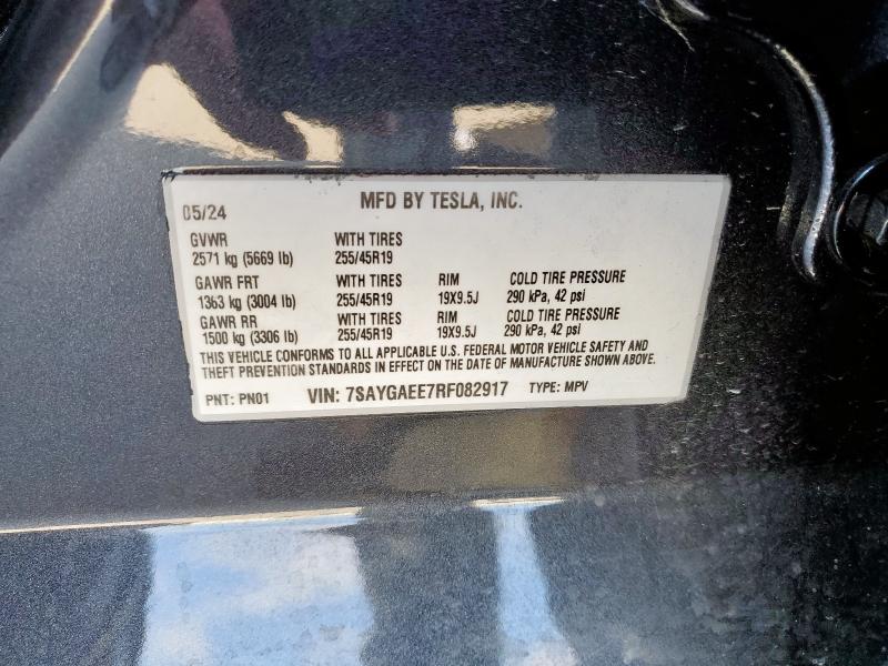 2024 TESLA MODEL Y 7SAYGAEE7RF082917