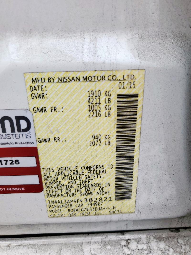 2015 NISSAN ALTIMA 2.5 1N4AL3AP4FN382821