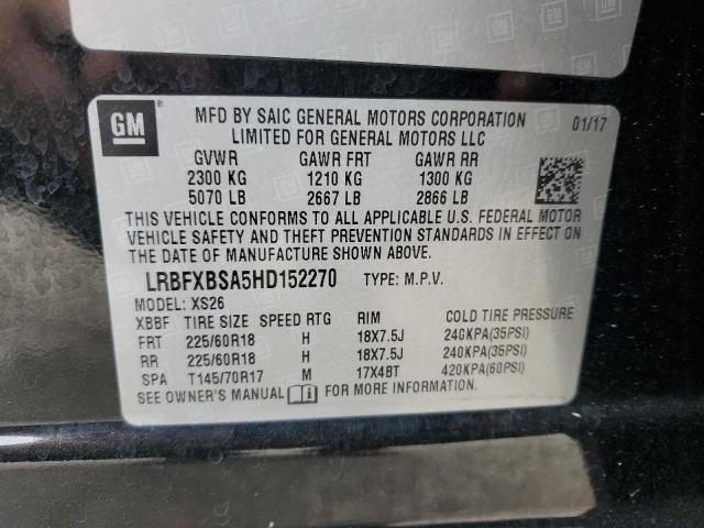 2017 BUICK ENVISION E - LRBFXBSA5HD152270