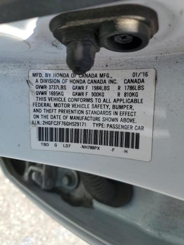 2016 HONDA CIVIC - 2HGFC2F76GH529171