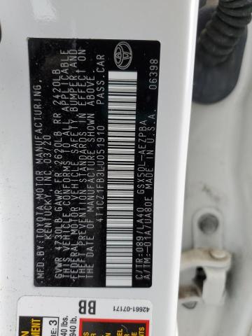 2020 TOYOTA AVALON LIM 4T1CZ1FB3LU051910