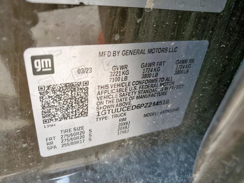 2023 GMC SIERRA K15 1GTUUCED6PZ244518