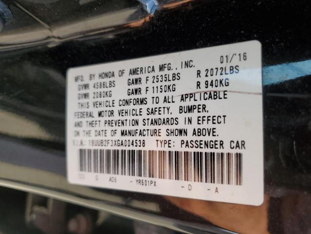 2016 ACURA TLX 19UUB2F3XGA004538