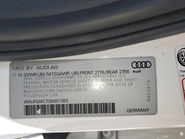 2016 AUDI A6 PREMIUM WAUFGAFC7GN001363