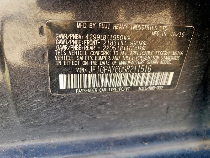2016 SUBARU IMPREZA SP - JF1GPAY60G8211516