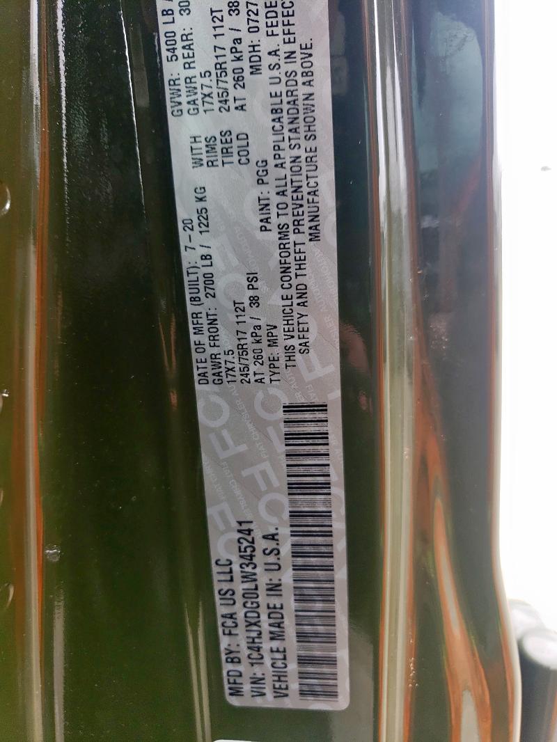 2020 JEEP WRANGLER U - 1C4HJXDG0LW345241