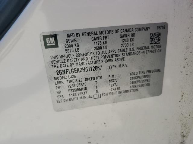 2017 CHEVROLET EQUINOX PR - 2GNFLGEK2H6172867