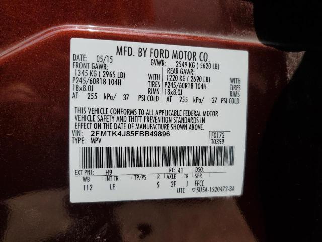 2015 FORD EDGE SEL 2FMTK4J85FBB49896