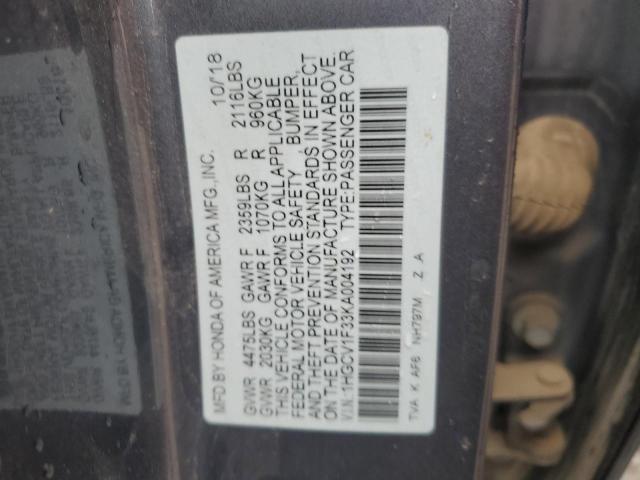 2019 HONDA ACCORD SPO - 1HGCV1F33KA004192