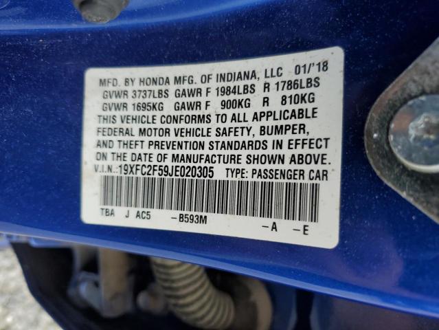 2018 HONDA CIVIC LX 19XFC2F59JE020305