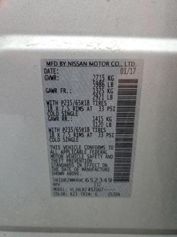 2017 NISSAN PATHFINDER - 5N1DR2MM4HC652349