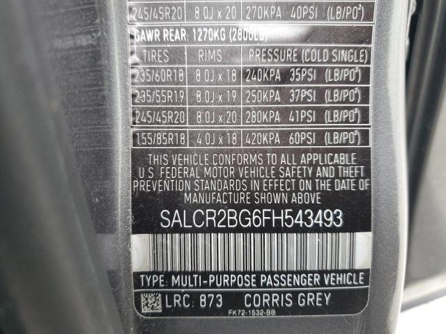 2015 LAND ROVER DISCOVERY SALCR2BG6FH543493