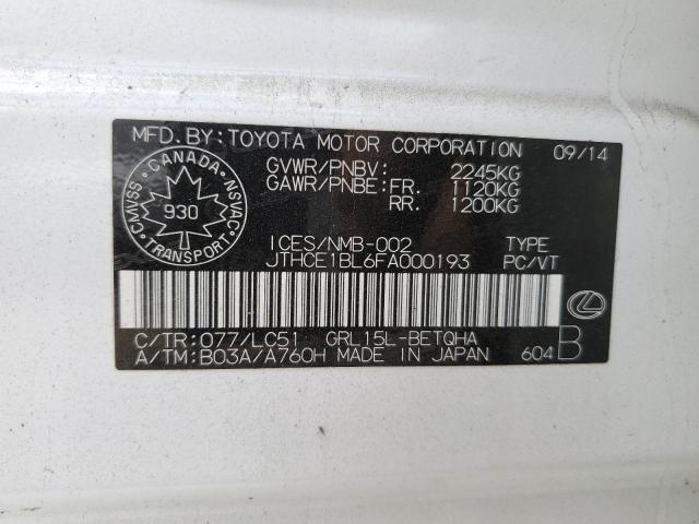 2015 LEXUS GS 350 JTHCE1BL6FA000193