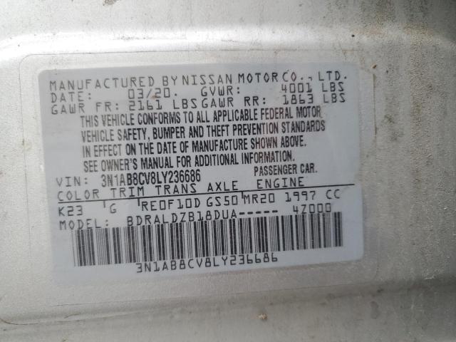 2020 NISSAN SENTRA SV 3N1AB8CV8LY236686