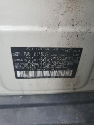 2016 SUBARU OUTBACK 2. 4S4BSALC6G3309815