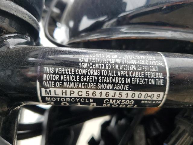 2018 HONDA CMX500 MLHPC5616J5100009