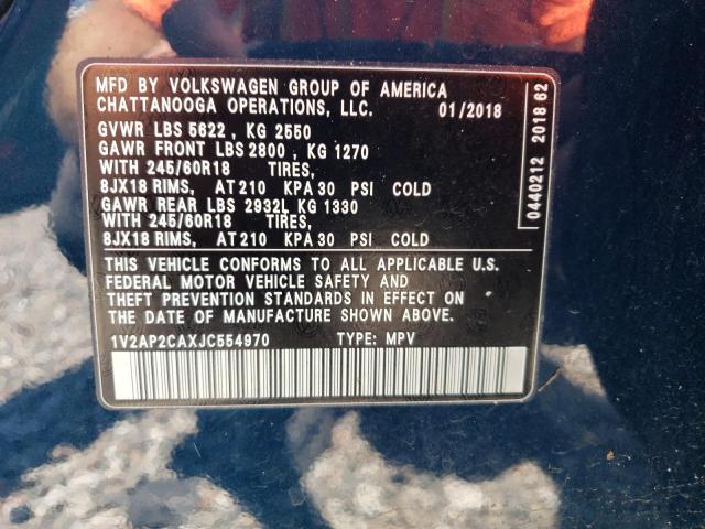 2018 VOLKSWAGEN ATLAS S 1V2AP2CAXJC554970