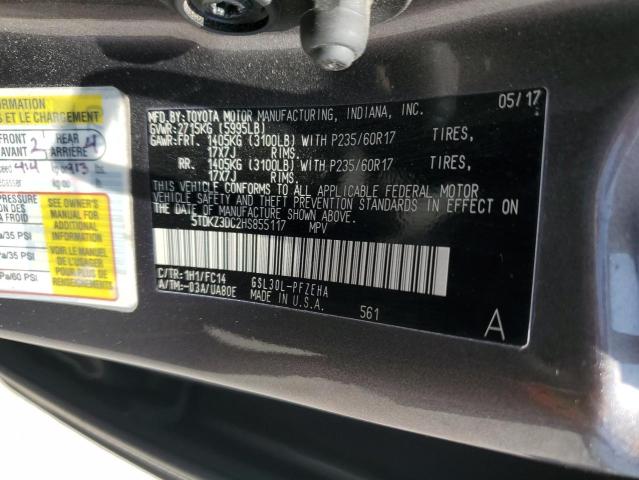 2017 TOYOTA SIENNA LE 5TDKZ3DC2HS855117