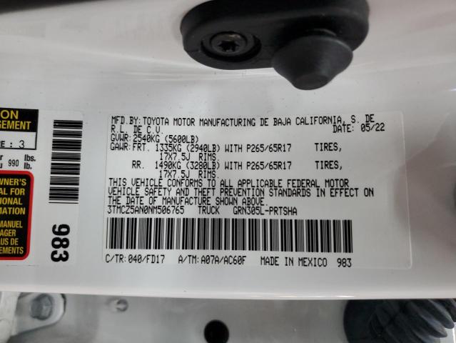 2022 TOYOTA TACOMA DOU 3TMCZ5AN0NM506765