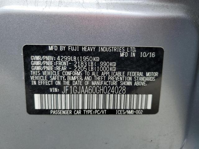 2016 SUBARU IMPREZA JF1GJAA60GH024028