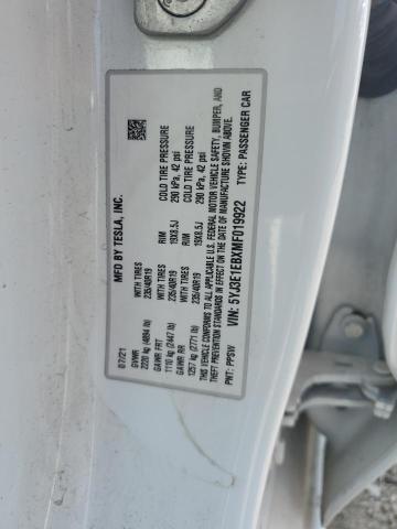2021 TESLA MODEL 3 5YJ3E1EBXMF019922